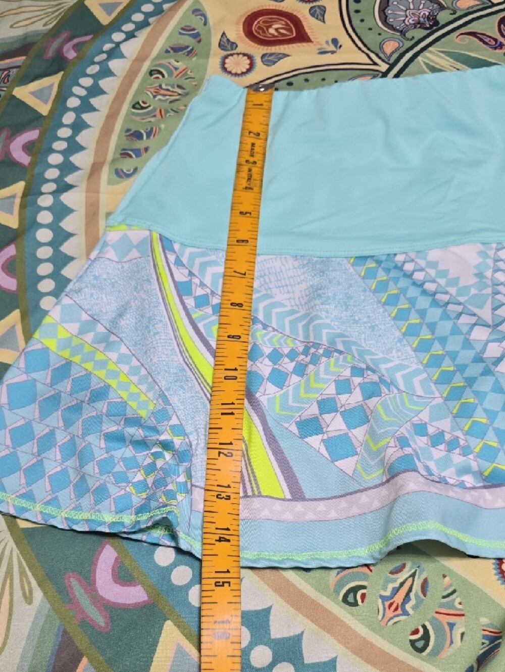 Light Blue Patterned Women's Skirt - Picture 5 of 6